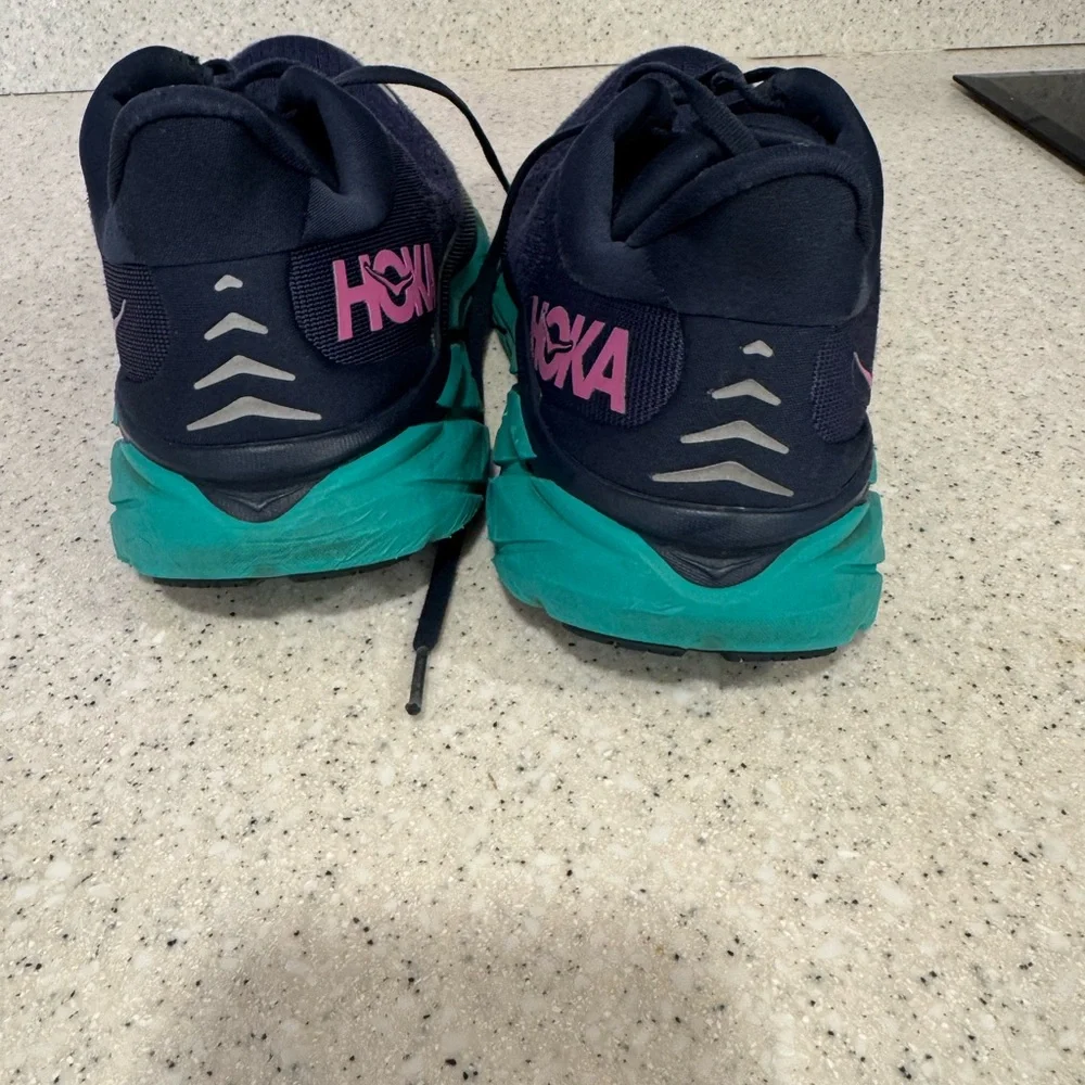 Hoka Clifton 8 Navy and Teal Sneakers - Picture 9 of 10